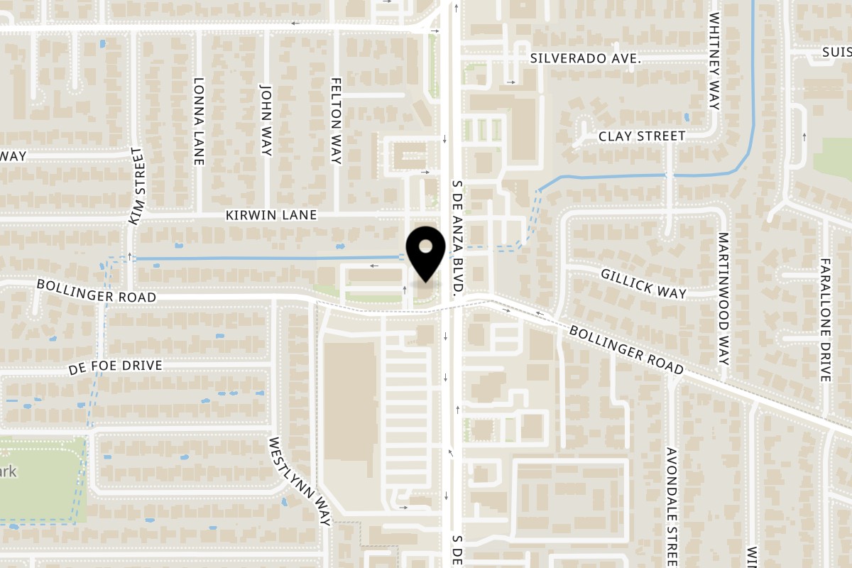Map showing the location of Ox 9 Lanzhou Handpulled Noodles Cupertino on 10745 S De Anza Blvd in Cupertino