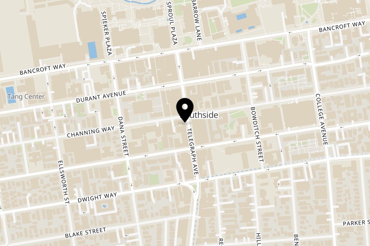 Map showing the location of Ox 9 Lanzhou Handpulled Noodles Berkeley on 2404 Telegraph Ave in Berkeley